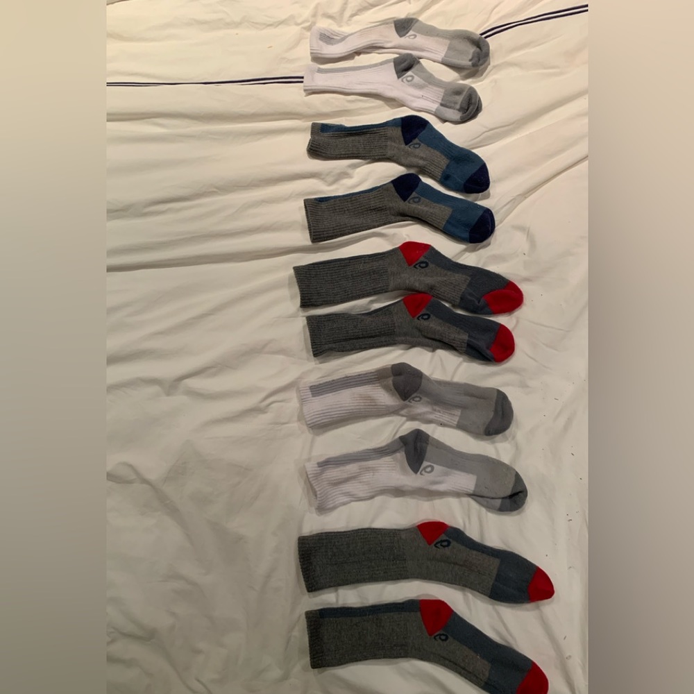 Asics brand five pair high quality running socks